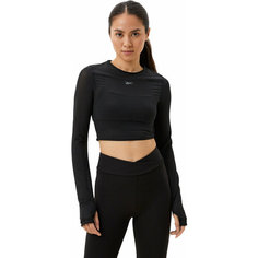 Лонгслив спортивный Reebok Studio Mesh LS Top W, размер S, , чёрный
