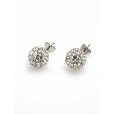 Серьги пусеты Shine & Beauty, кристаллы Swarovski, размер 6 мм, серебряный