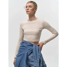 Лонгслив Calista Короткий лонгслив из хлопка, размер S, , ivory