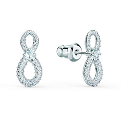 Серьги пусеты SWAROVSKI, кристаллы Swarovski, серебро