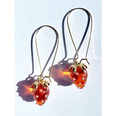 Серьги ( Verba ), размер 55 мм, красный