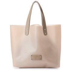Сумка шоппер Calzetti, фактура гладкая, бежевый