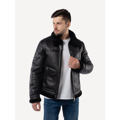 Кожаная куртка GUESS, размер M, черный