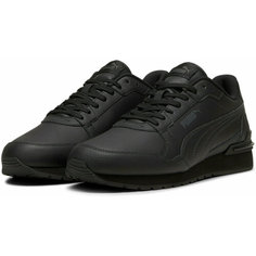Кроссовки PUMA ST Runner v4 Leather, полнота F (EU)/ на среднюю стопу, размер 5 UK, чёрный