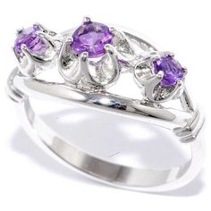 Кольцо Silver WINGS, серебро, 925 проба, аметист, размер 18 мм.,17.75 мм.,17.5 мм.