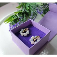 Серьги конго, с подвесками, лазурит, аквамарин, хризоколла, кварц, аметист, берилл, размер 18 мм, бежевый Нет бренда