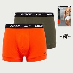 Трусы NIKE, комплект из 2 шт., размер M, оранжевый, хаки, белый, черный