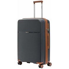 Чемодан Robinzon Madeira Plus, 70 л, серый, коричневый
