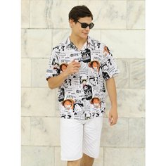 Рубашка MARITAL, размер XXXL, белый, коричневый, черный