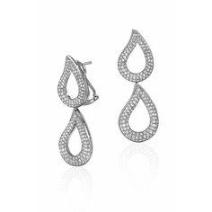 Серьги Эстет, белое золото, 585 проба, бриллиант, , серебристый