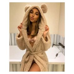 Халат Eros, размер S, зеленый, бежевый