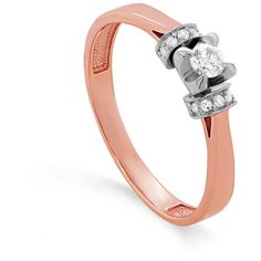 Кольцо KABAROVSKY, красное золото, 585 проба, бриллиант, размер 17