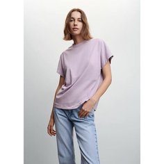 Футболка MANGO, размер 34, сиреневый