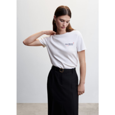 Футболка MANGO Rin, размер 34, белый