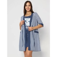 Халат Style Margo, размер 46, синий, фиолетовый
