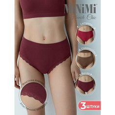 Трусы MiNiMi, комплект из 3 шт., размер 44/46, красный, коричневый, бордовый