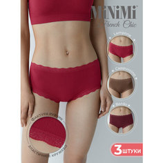 Трусы MiNiMi, комплект из 3 шт., размер 48/50, красный, коричневый, бордовый