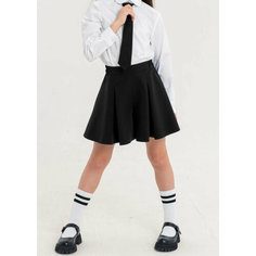 Школьная юбка-шорты ЮШ001, размер 128, черный Градиент