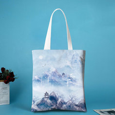 Сумка авоська МАМА В ТЕМЕ, фактура зернистая, светло-голубой