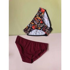 Трусы La-lama, комплект из 2 шт., размер XXL, бордовый, коричневый