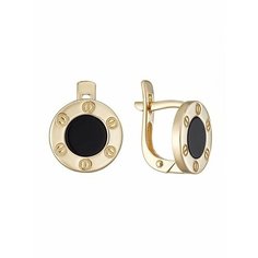 Серьги желтое золото, 585 проба, эмаль, , желтый Ya Zololto