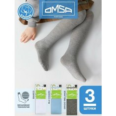 Колготки Omsa, 3 шт., размер 92-98/13-14, серый, белый, голубой