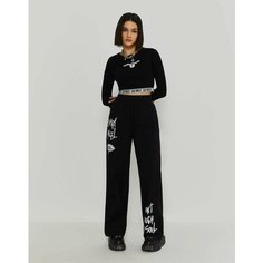 Брюки спортивные Gloria Jeans Ready! Steady! Go!, размер 10-12л/146-152, черный
