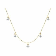 Колье Diamant, красное золото, 585 проба, фианит, длина 42 см., бесцветный