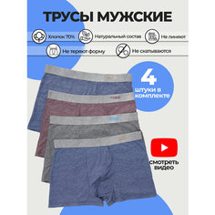 Трусы Fukai Нижнее белье, комплект из 4 шт., размер 2XL, серый, синий, бордовый