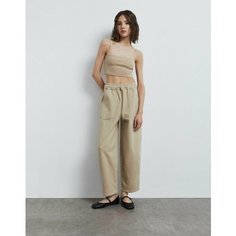 Джинсы широкие Gloria Jeans, размер L/170 (48-50), бежевый