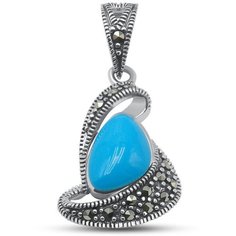 Подвеска Silver WINGS, серебро, 925 проба, бирюза, марказит