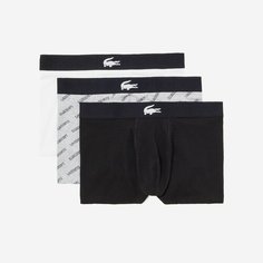 Трусы LACOSTE, комплект из 3 шт., размер TS, черный/белый