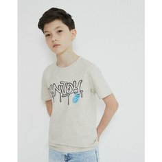 Футболка Gloria Jeans GJ COOL, размер 9-10л/140 (34), бежевый меланж