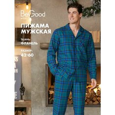 Пижама BeGood Новый год, размер 50-52, голубой