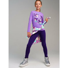 Легинсы playToday, размер 140, фиолетовый