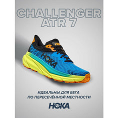 Кроссовки HOKA Challenger ATR 7, полнота E, размер US10.5EE/UK10/EU44 2/3/JPN28.5, желтый, черный, голубой