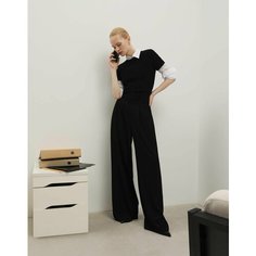 Брюки палаццо Gloria Jeans GJ BLACK, размер L/170 (48-50), чёрный