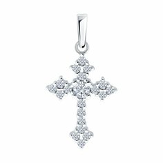 Подвеска SOKOLOV, серебро, 925 проба, родирование, фианит