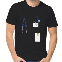 Футболка самый крутой врач, размер (62)6XL, чёрный Нет бренда