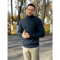 Свитер DECADE Базовая, размер 58, , темно-синий/синий