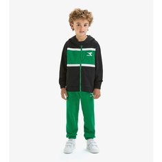 Костюм спортивный Diadora, размер S, черный/зеленый