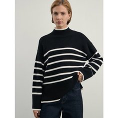 Джемпер Zarina, размер XL (RU 50)/170, , черный графика крупная