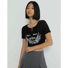 Футболка Gloria Jeans Ready! Steady! Go!, размер XXS (36), чёрный