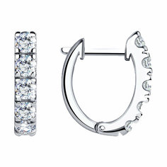 Серьги Яхонт, серебро, 925 проба, фианит, , бесцветный