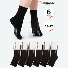Носки Happyfox Для девушек, размер 25-27, черный