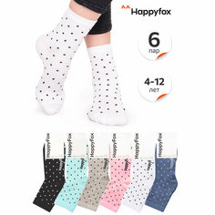 Носки Happyfox Для девочек, размер 18-20, , синий, розовый, голубой, серый, белый