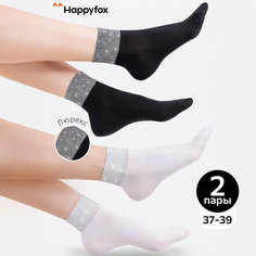 Носки Happyfox Для женщин, размер 37/39, , белый/черный