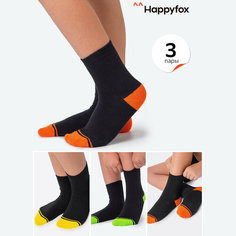Носки Happyfox Для мальчиков, размер 20-22, , черный