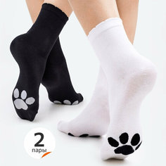 Носки Happyfox Для женщин, размер 23-25, , черный/белый