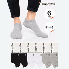 Носки Happyfox для мужчин, размер 29-31, белый, черный